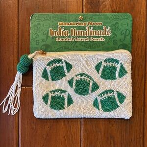 Wandering Moon Beaded Football Travel Pouch